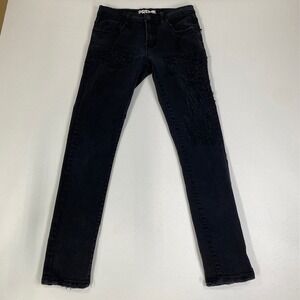 PREME Distressed Black Wash‎ Slim Fit Denim Jeans 32x32 (32x30 Actual)